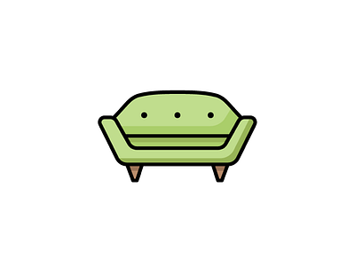 Green sofa icon