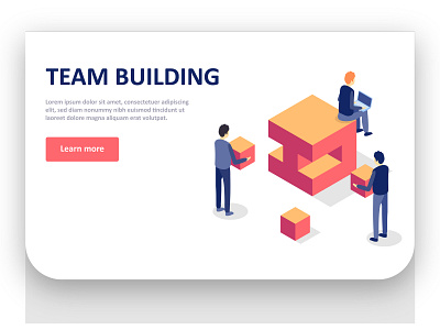 Team Building - Isometric Illustration 3d adobe illustrator app brand identity branding character concept creative design dribbble flat graphic icon illustration isometric logo logotype ui ux vector