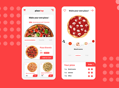 Pizza top ui app design graphic mobile mobile design pizza ui uidesign ux