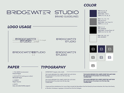 Bridgewater Studio Style Guide brand guidelines brand identity branding bridgewater studio cement cool engineering fabrication logo logo design style guide