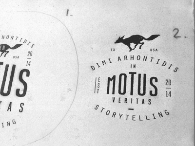 In Motus Veritas version fox logo mark motus symbol tx usa vacaliebres veritas volpe vulpes