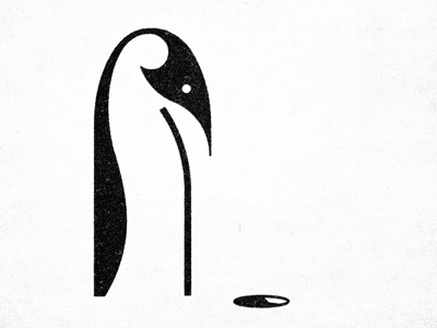 Awaited await fishing hole illustration logo mark penguin symbol time wait