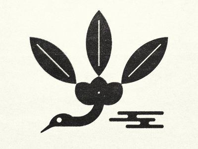 Tsuru Ume animal blossom crest icon japanese kamon logo marks mon sylbol tsuru ume