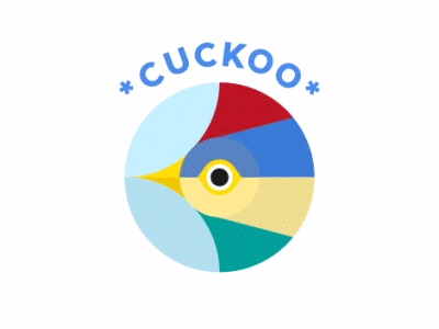 Cuckoo logo animation animation bird circle colors cuckoo cucù logo mark marks moving round