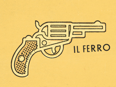 Il ferro aka the gun. 1970 colt ferro gun handgun icon illustration pistol