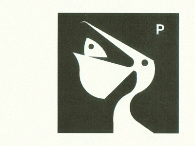 Pelican animal bird camping fish fishing logo marks negative negative space pelican sign symbol