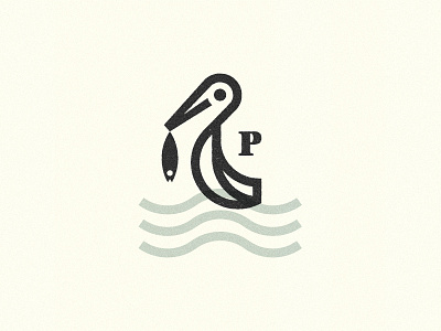 Pelican Refined bird catch fish fishing icon logo mark marks pelican symbol symbols