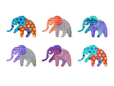 Elephant mark cafe colors elephant icon logo mark marks recreation symbol texture