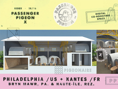 PPX/Pigeonaire Render branding co working donofrio france hut huts nantes passenger philadelphia pigeon ppx q huts space usa work x