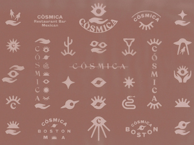cosmica identity system boston branding cosmic cosmica eye icon illuminati logo mark marks mex mexican secret society symbol taco tacos