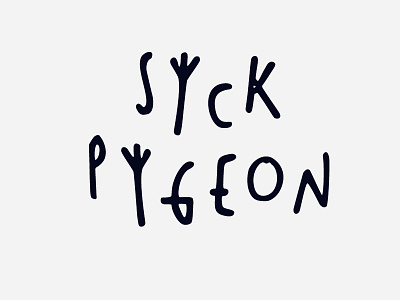 Sick Pigeon, Illustrated Clothing Identity Logo bird fashion illustration lettering logo pigeon