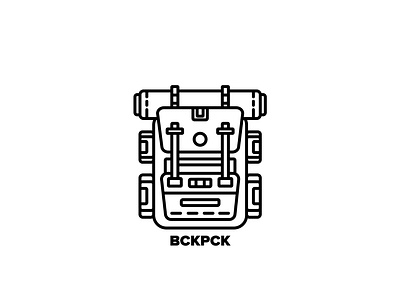 Traveler Backpack design flat hipster icon illustration minimalist vector