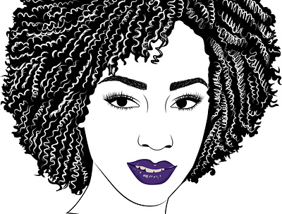 curl blackandwhite design illustration lineart logodesign portraits vector