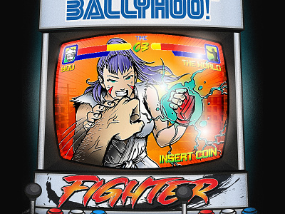 Ballyhoo! Fighter - Single Album Art anime arcade gaming illustration scott pilgrim
