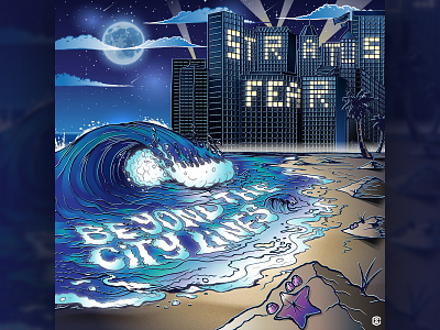 Stratus Fear - Beyond the City Lines - Album Art beach design illustration music vector