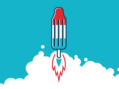 Rocket Pop Icon american blue bomb clouds cream ice pop popsicle red rocket summer white