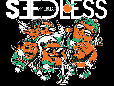 Seedless "California Oranges" Tee Design band california illustration oranges raisins tee