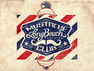 LBC Mustache Club american barber barber shop blue gentleman gentlemen hipster mustache mustache club red