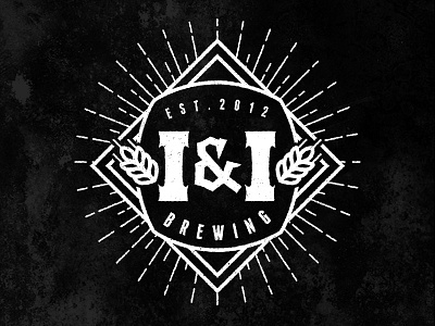 I & I Brewing Beer Label Logo beer brewing craft logo design vintage wheat