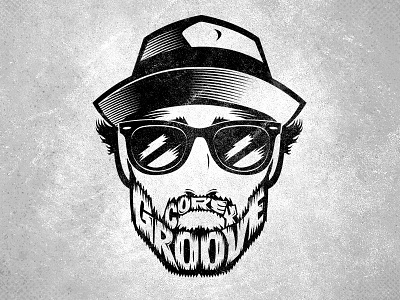 Corey Groove Logo beard fedora logo sunglasses wayfarers
