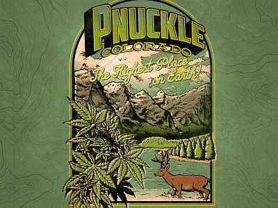 The Highest Place On Earth: Pnuckle, Colorado colorado green marijuana outdoors postcard tee design weed