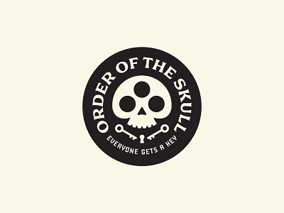 Order of the Skull Badge badge badgedesign branding eye eyes key keyhole merch skull swag typography vintage vision