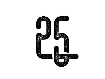 25 V2 blackandwhite branding logo mark numbers texture type typography