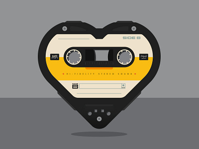 I Heart Analog cassette heart illustration music retro tape vector vintage