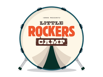 Little Rockers Camp camp camping drums logo music rock rock and roll typography