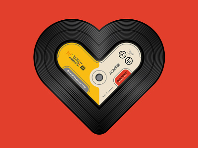 Vinyl Heart design graphic design icon illustration lp music record retro vinyl
