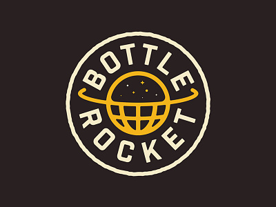 Bottle Rocket globe logo nasa orbit space stars typography world