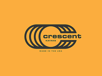 Crescent Kayaks adventure hiking kayak kayaks logo monogram outdoors retro vintage