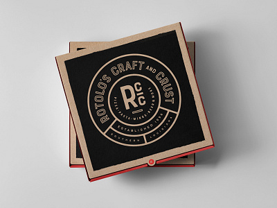 Rotolo's Exploration badge bar craft beer logo pizza pizza box restaurant typography