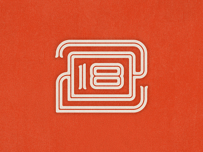 2018 Monogram custom inline logo monogram new year retro typography vintage