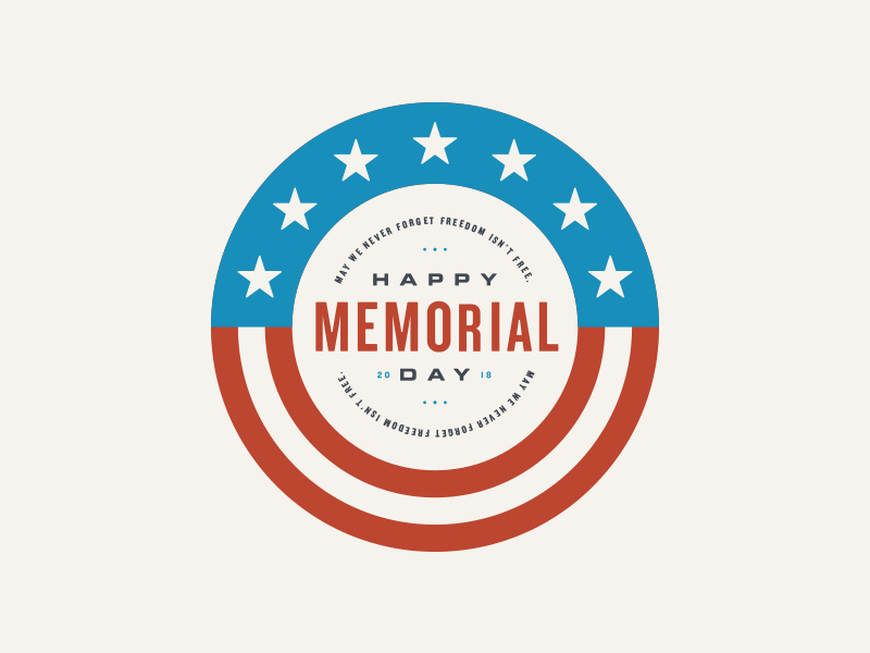 Memorial Day 2018 badge design patriotic logo retro vintage badge holiday memorial day america usa