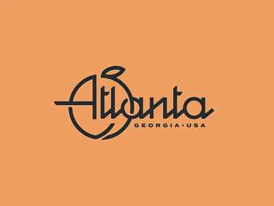 Atlanta Type Mark atlanta city georgia illustration logo peach retro typography vintage