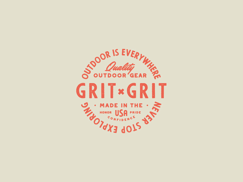 Grit x Grit Badge badge logo badge gear script typography camp vintage branding wilderness outdoors outdoor