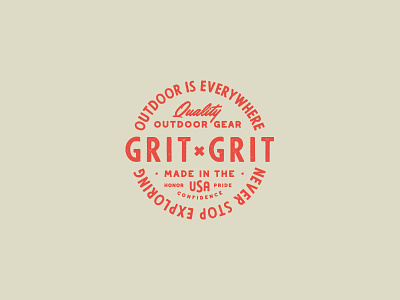 Grit x Grit Badge badge badge logo branding camp gear outdoor outdoors script typography vintage wilderness