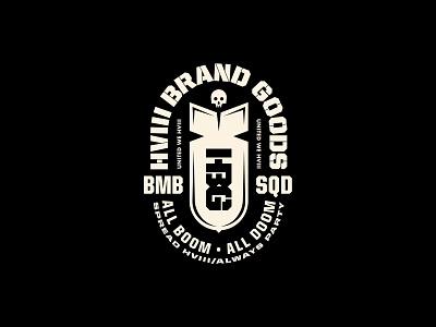 HVIII Brand Goods badge badge design bomb crossfit illustration logo skull strength training type
