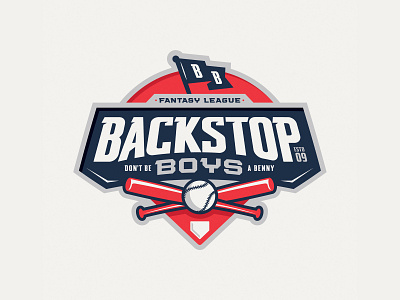Backstop Boys Fantasy League baseball baseball logo basketball logo fantasy football logo illustration logo logo design sports sports branding typography