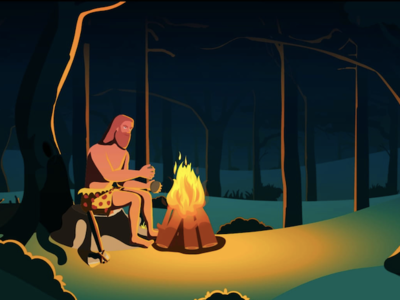 Stone Age Man animation design illustration