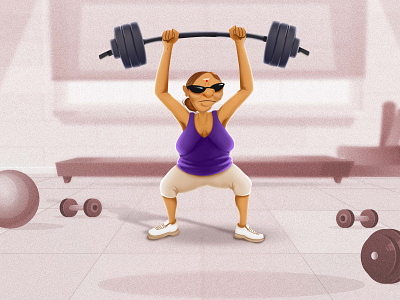 when grama can do workout at her age what's your motivation? characterdesign creative design design graphic art illustration