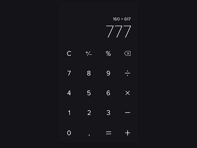 Calculator — Day 4 #dailyui black calculator dailyui dailyui100 day004 minimal ui web