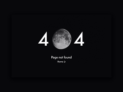 404 Page — Day 8 #dailyui 404 black dailyui dailyui100 day008 minimal moon page ui web white
