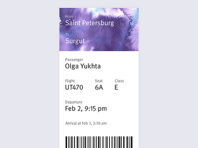 Boarding Pass — Day 24 #dailyui