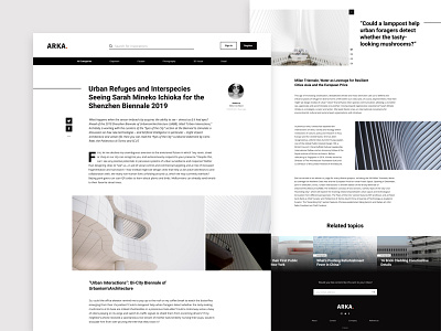 ARKA. Article Page architecture article page concept inspirations ui design ux design website design