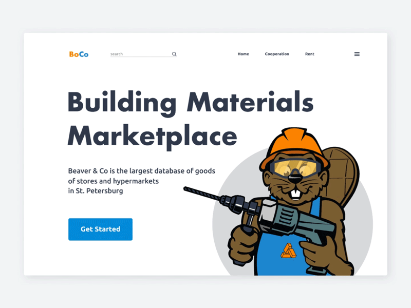 BOCO Building Materials Marketplace illustrations motion design web design
