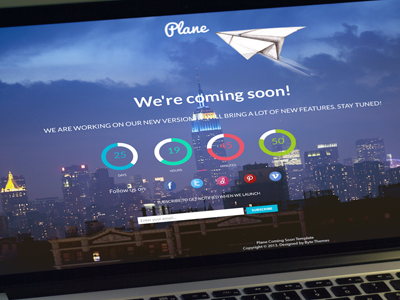 Plane - Free Coming Soon Template bootstrap byte themes coming soon freebie html plane
