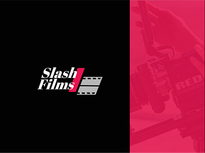 Slash films brand brand design branding design camera crew edgy films logo logo design logo design branding logo mark logochallenge minimal modern design modern logo new red redesign slanted slash