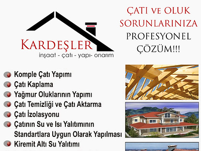 İstanbul Çatı Tamiri Kaplama - Kardeşler Çatı Yapı Onarım ads banner brochure design